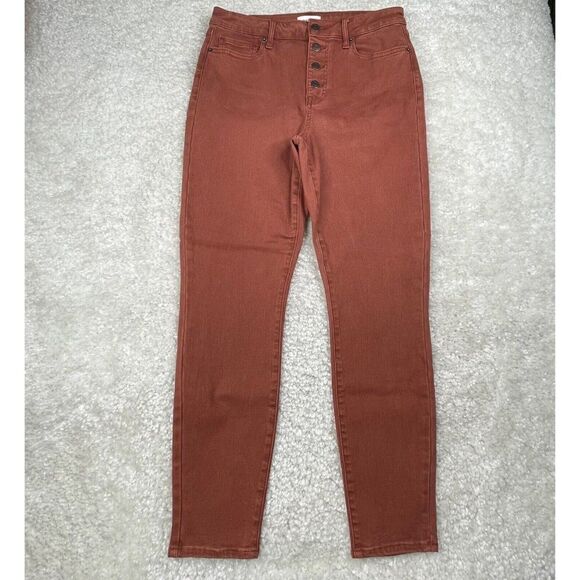 Pistola Arianna High Rise Button Fly Skinny Jean Burnt Orange - Picture 1 of 8